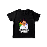 Little Bhagat Singh personalized  Kid T-shirt - BLACK - 0-5 Months Old (Chest 17")