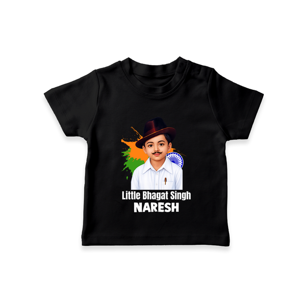 Little Bhagat Singh personalized  Kid T-shirt - BLACK - 0-5 Months Old (Chest 17")