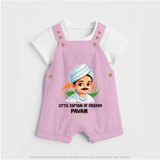 Little Captain of Freedom Personalized Dungaree - BABY PINK - 0 - 5 Months Old (Chest 18")