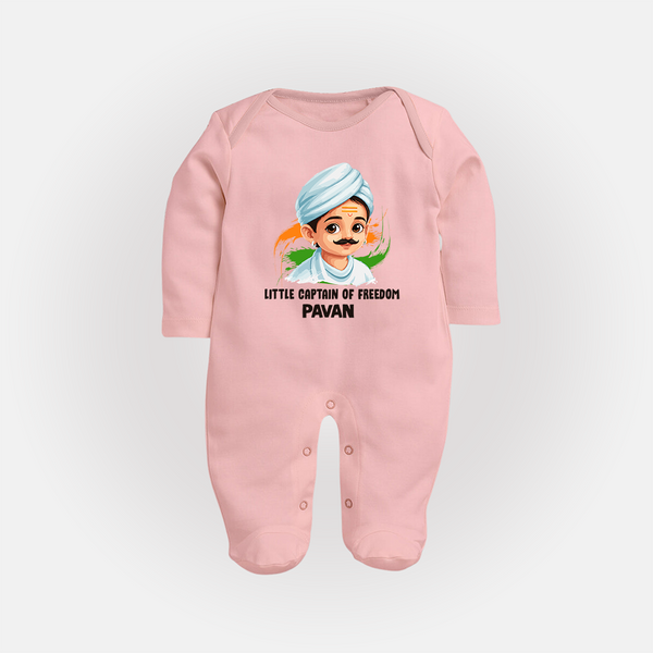 Little Captain of Freedom Personalized Fullbody suit - BABY PINK - New Born (Chest 7.5")