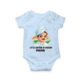 Little Captain of Freedom Personalized Baby Romper - BABY BLUE - New Born (Chest 14")