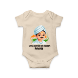 Little Captain of Freedom Personalized Baby Romper - IVORY - New Born (Chest 14")