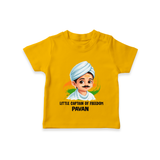 Little Captain of Freedom Personalized Kid T-shirt - CHROME YELLOW - 0-5 Months Old (Chest 17")