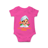 Little Captain of Freedom Personalized Baby Romper - HOT PINK - New Born (Chest 14")