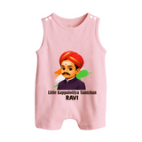 Little Kappalottiya Tamizhan Personalized Button Romper - BABY PINK - New Born (Chest 18")