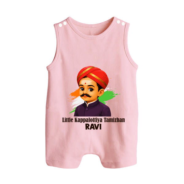 Little Kappalottiya Tamizhan Personalized Button Romper - BABY PINK - New Born (Chest 18")