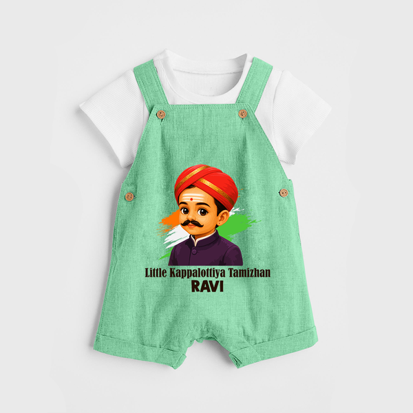 Little Kappalottiya Tamizhan Personalized Dungaree - GREEN - 0 - 5 Months Old (Chest 18")