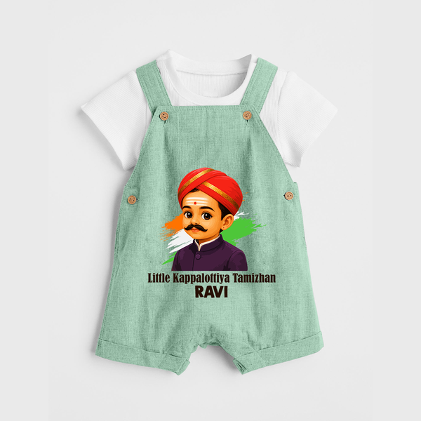 Little Kappalottiya Tamizhan Personalized Dungaree - MINT GREEN - 0 - 5 Months Old (Chest 18")