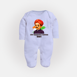 Little Kappalottiya Tamizhan Personalized Fullbody suit - BABY BLUE - New Born (Chest 7.5")