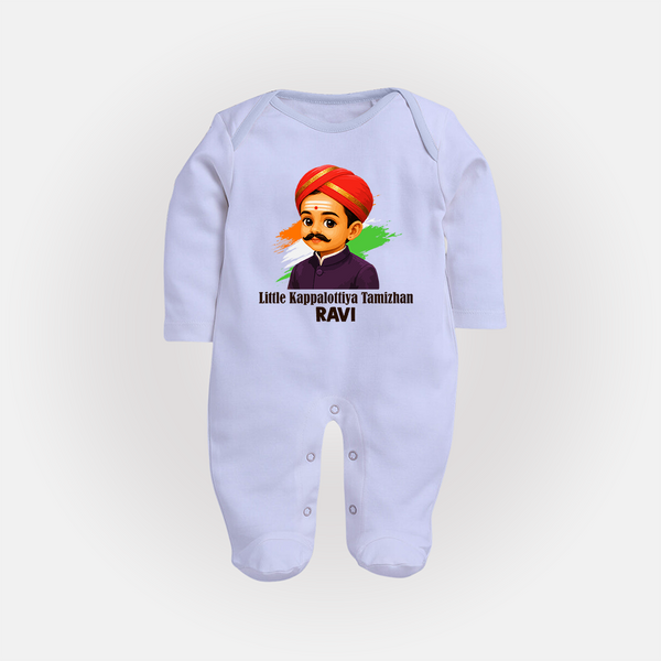 Little Kappalottiya Tamizhan Personalized Fullbody suit - BABY BLUE - New Born (Chest 7.5")