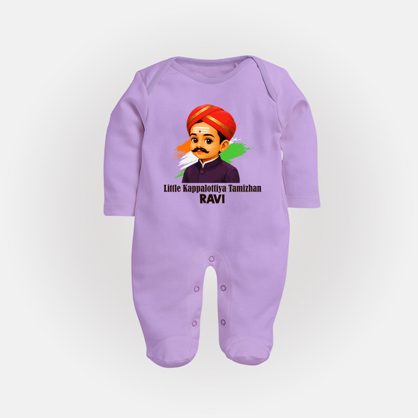 Little Kappalottiya Tamizhan Personalized Fullbody suit - LILAC - New Born (Chest 7.5")