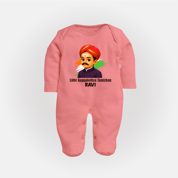 Little Kappalottiya Tamizhan Personalized Fullbody suit - PEACH - New Born (Chest 7.5")