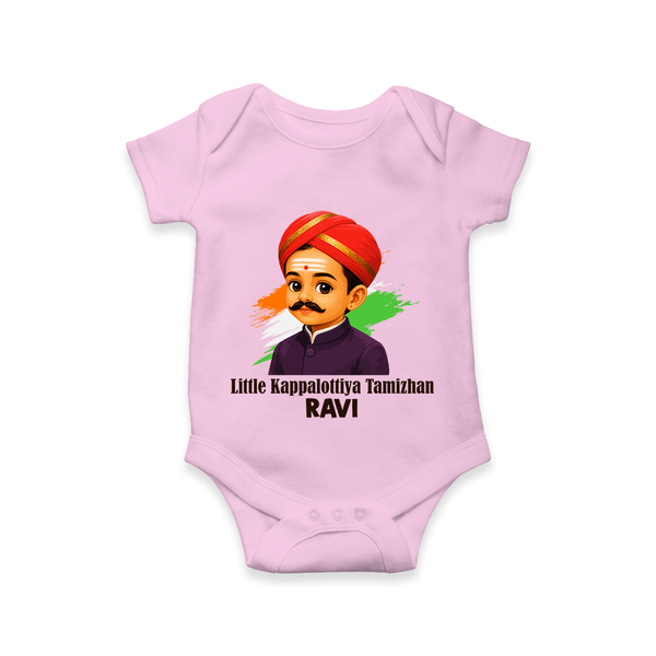 Little Kappalottiya Tamizhan Personalized Baby Romper - BABY PINK - New Born (Chest 14")