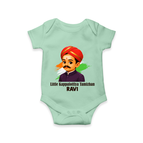 Little Kappalottiya Tamizhan Personalized Baby Romper - MINT GREEN - New Born (Chest 14")