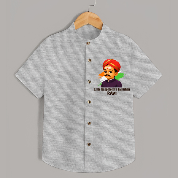 Little Kappalottiya Tamizhan Personalized Shirt - GREY - 0 - 6 Months Old (Chest 23")