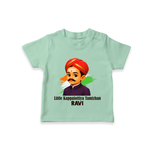 Little Kappalottiya Tamizhan Personalized Kid T-shirt - MINT GREEN - 0-5 Months Old (Chest 17")