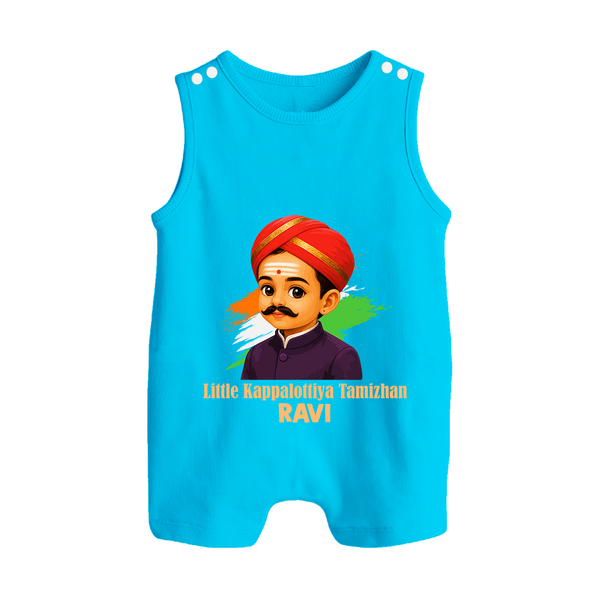 Little Kappalottiya Tamizhan Personalized Button Romper - SKY BLUE - New Born (Chest 18")
