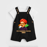 Little Kappalottiya Tamizhan Personalized Dungaree - BLACK - 0 - 5 Months Old (Chest 18")