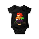 Little Kappalottiya Tamizhan Personalized Baby Romper - BLACK - New Born (Chest 14")