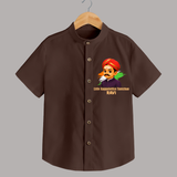 Little Kappalottiya Tamizhan Personalized Shirt - CHOCOLATE BROWN - 0 - 6 Months Old (Chest 23")
