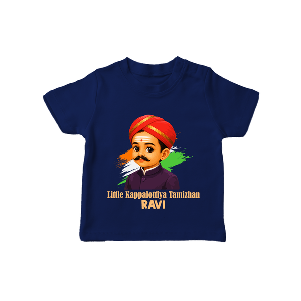 Little Kappalottiya Tamizhan Personalized Kid T-shirt - NAVY BLUE - 0-5 Months Old (Chest 17")