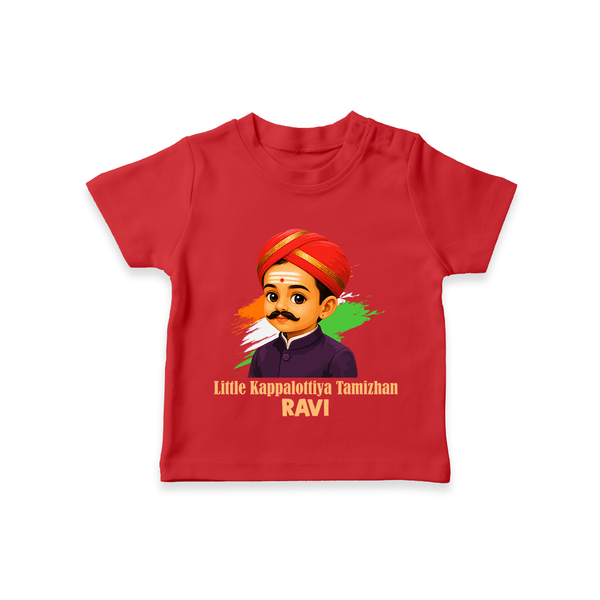 Little Kappalottiya Tamizhan Personalized Kid T-shirt - RED - 0-5 Months Old (Chest 17")