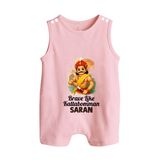 Brave Like Kattabomman Personalized  Button Romper - BABY PINK - New Born (Chest 18")
