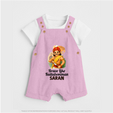 Brave Like Kattabomman Personalized  Dungaree - BABY PINK - 0 - 5 Months Old (Chest 18")