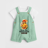 Brave Like Kattabomman Personalized  Dungaree - MINT GREEN - 0 - 5 Months Old (Chest 18")