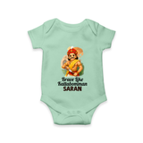 Brave Like Kattabomman Personalized  Baby Romper - MINT GREEN - New Born (Chest 14")