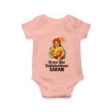 Brave Like Kattabomman Personalized  Baby Romper - PEACH - New Born (Chest 14")