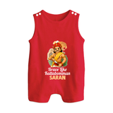 Brave Like Kattabomman Personalized  Button Romper - RED - New Born (Chest 18")