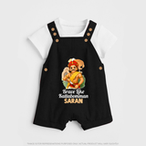Brave Like Kattabomman Personalized  Dungaree - BLACK - 0 - 5 Months Old (Chest 18")