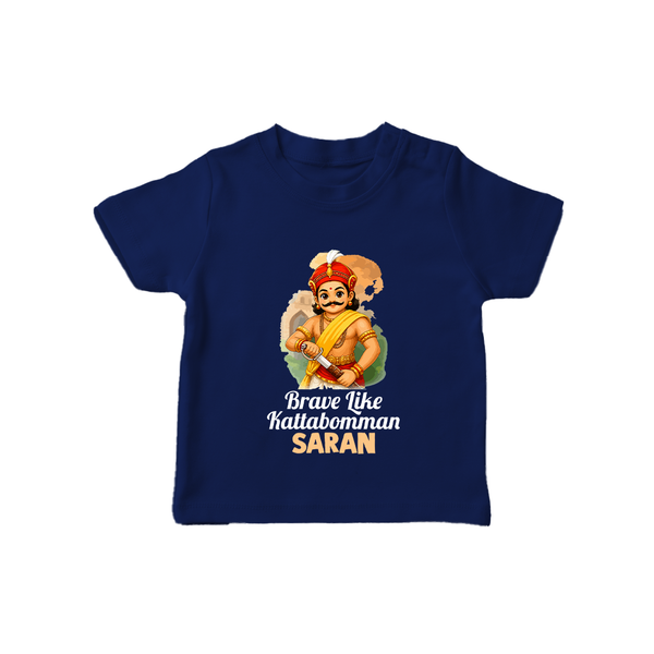 Brave Like Kattabomman Personalized  Kid T-shirt - NAVY BLUE - 0-5 Months Old (Chest 17")
