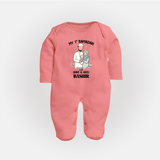 My First Ramadan Custom Name Kids Fullbody Suit - PEACH - New Born (Chest 7.5")