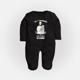 My First Ramadan Custom Name Kids Fullbody Suit - BLACK - New Born (Chest 7.5")
