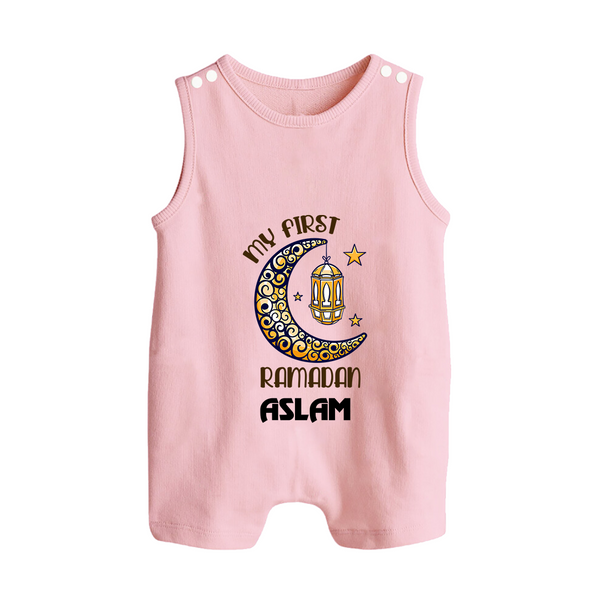 Personalised Ramadan Special Kids Romper Suit - BABY PINK - 0 - 5 Months Old (Chest 18")