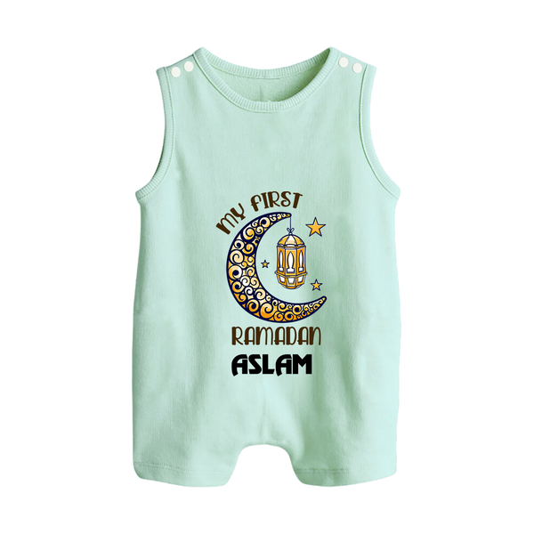 Personalised Ramadan Special Kids Romper Suit - MINT GREEN - 0 - 5 Months Old (Chest 18")