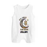 Personalised Ramadan Special Kids Romper Suit - WHITE - 0 - 5 Months Old (Chest 18")