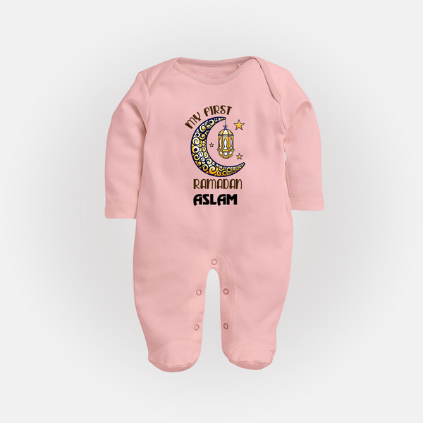 Personalised Ramadan Special Kids Fullbody Suit - BABY PINK - New Born (Chest 7.5")
