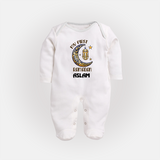 Personalised Ramadan Special Kids Fullbody Suit - WHITE - New Born (Chest 7.5")