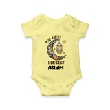 Personalised Ramadan Special Kids Romper - PASTEL YELLOW - New Born (Chest 14")