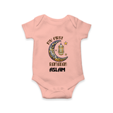 Personalised Ramadan Special Kids Romper - PEACH - New Born (Chest 14")