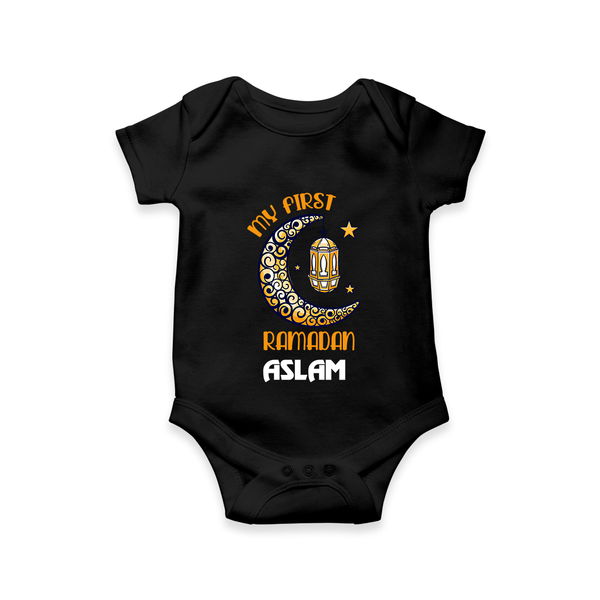 Personalised Ramadan Special Kids Romper - BLACK - New Born (Chest 14")