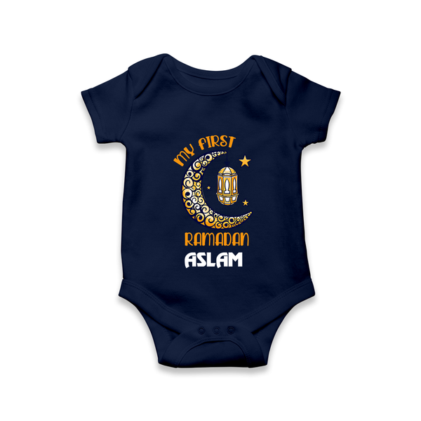 Personalised Ramadan Special Kids Romper - NAVY BLUE - New Born (Chest 14")