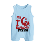 Custom Name My First Ramadan Baby & Kids Romper Suit - BABY BLUE - 0 - 5 Months Old (Chest 18")