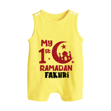 Custom Name My First Ramadan Baby & Kids Romper Suit - PASTEL YELLOW - 0 - 5 Months Old (Chest 18")