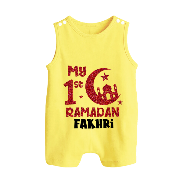 Custom Name My First Ramadan Baby & Kids Romper Suit - PASTEL YELLOW - 0 - 5 Months Old (Chest 18")