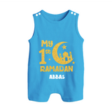 My First Ramadan - Moonlit Memories With Our Customized Romper Suit For Babies With Name - ROYAL BLUE - 0 - 5 Months Old (Chest 18")