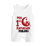 Custom Name My First Ramadan Baby & Kids Romper Suit - WHITE - 0 - 5 Months Old (Chest 18")